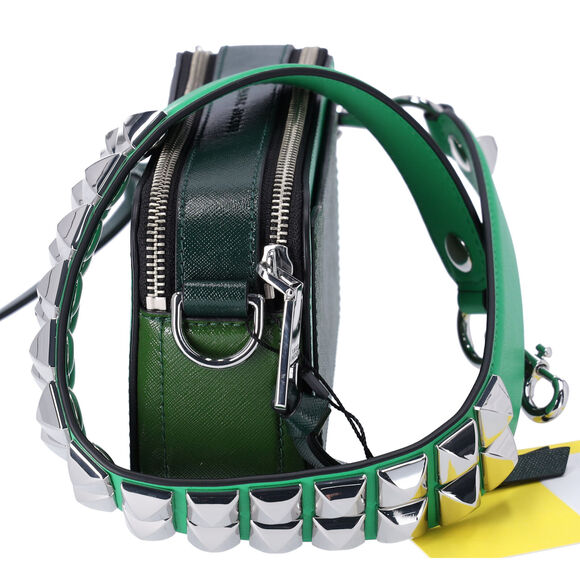 Marc Jacobs The Snapshot Shoulder Bag Studded Saffiano Leather Fern Green - Picture 2 of 5